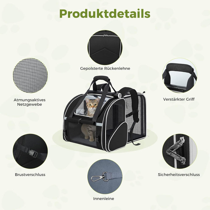 Lekesky Katzenrucksack Bubble Haustier Rucksack mit Netzfenster, Hunderucksack Erweiterbar Tragbare