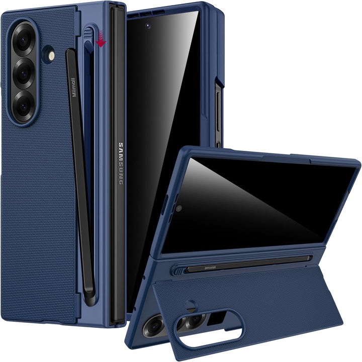 Miimall Kompatibel mit Samsung Galaxy Z Fold 7 Hülle mit S-Pen & Stifthalter, [Anti-SPY Displayschut
