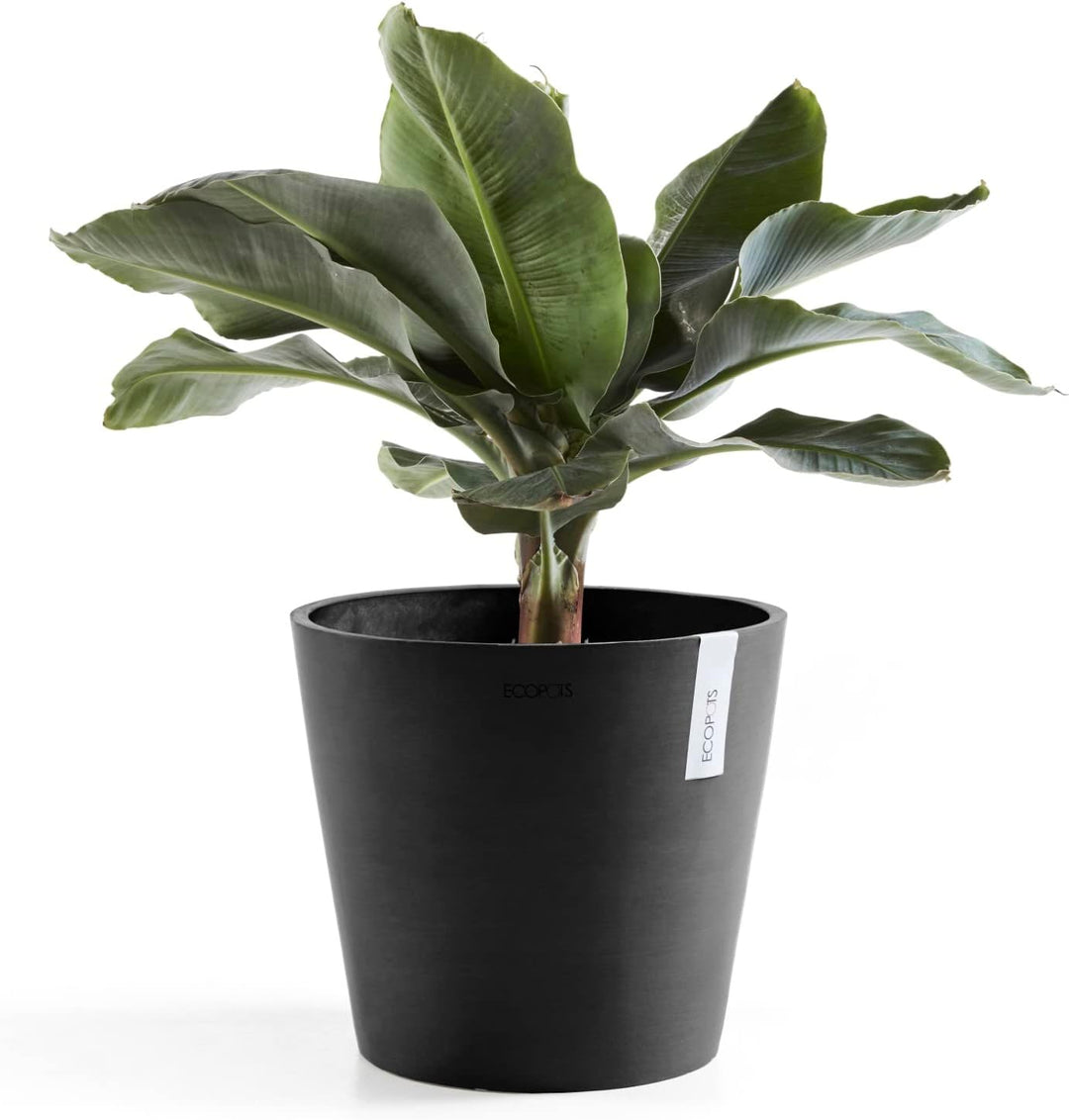 Ecopots Blumentopf Amsterdam Dunkel Grau - Durchmesser Ø 30 cm rund gross - Pflanzentopf aus Recycli