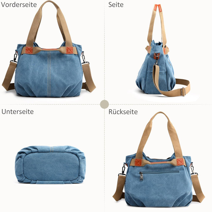 DIRRONA Casual Damen Segeltuch Umhängetasche Gross Kapazität Handtasche Reise Schultertasche Multifu