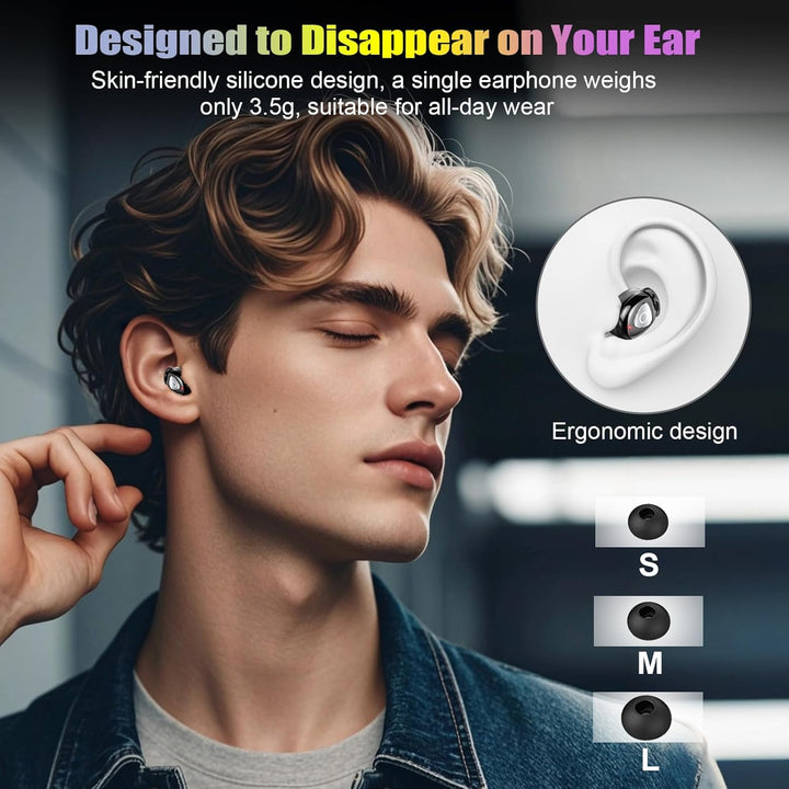 Bluetooth Kopfhörer, 2026 In Ear Kopfhörer Kabellos Bluetooth 5.4 mit 4 ENC Noise Cancelling Mic, St