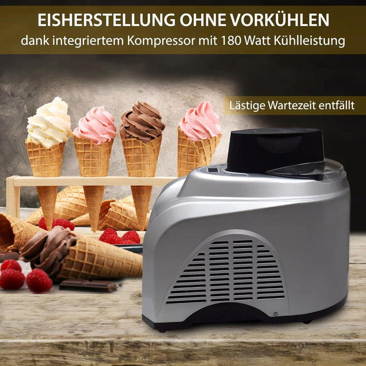Syntrox Germany Eismaschine Zentoria Frozen Yogurt Maschine Softeismaschine Digital, Softeis selber