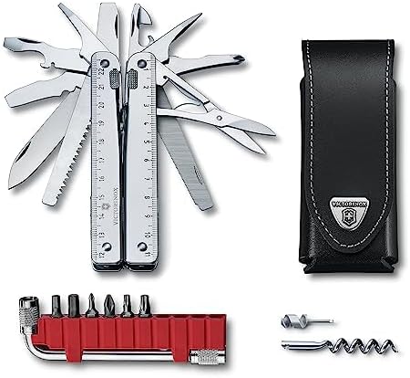 Victorinox Multifunktionstool, Swiss Tool X Plus, Taschen Werkzeug, 38 Funktionen, Kombi-Spitzzange,