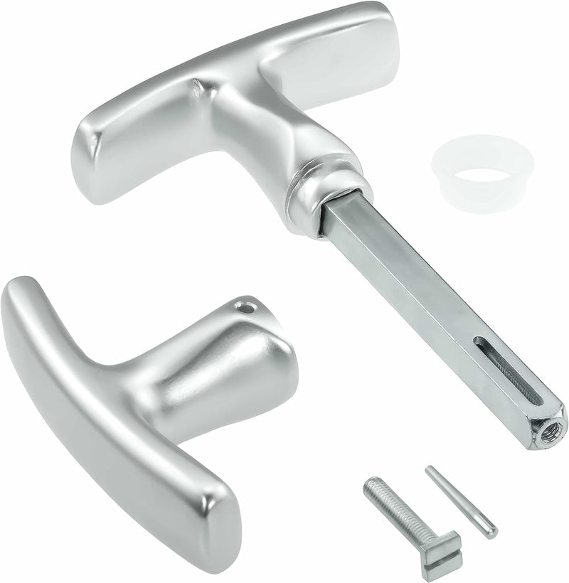 Garagentorgriff mit Innengriff, Alu F1, ergonomisch, 9x80 mm Set, 9x80 mm Set