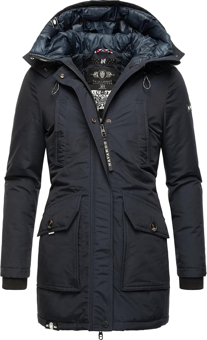 Navahoo Damen Warmer Winter Kurzmantel Blizzardstorm XS-3XL XS Navy, XS Navy