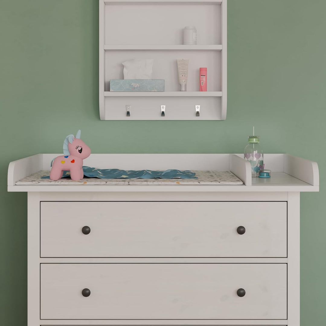 Wickeltischaufsatz mit Teilung für IKEA HEMNES, Wickelkommoden Aufsatz mit Trennfach, 50 cm Tiefe, a