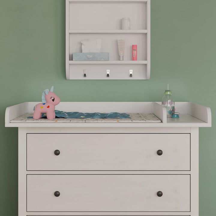 Wickeltischaufsatz mit Teilung für IKEA HEMNES, Wickelkommoden Aufsatz mit Trennfach, 50 cm Tiefe, a