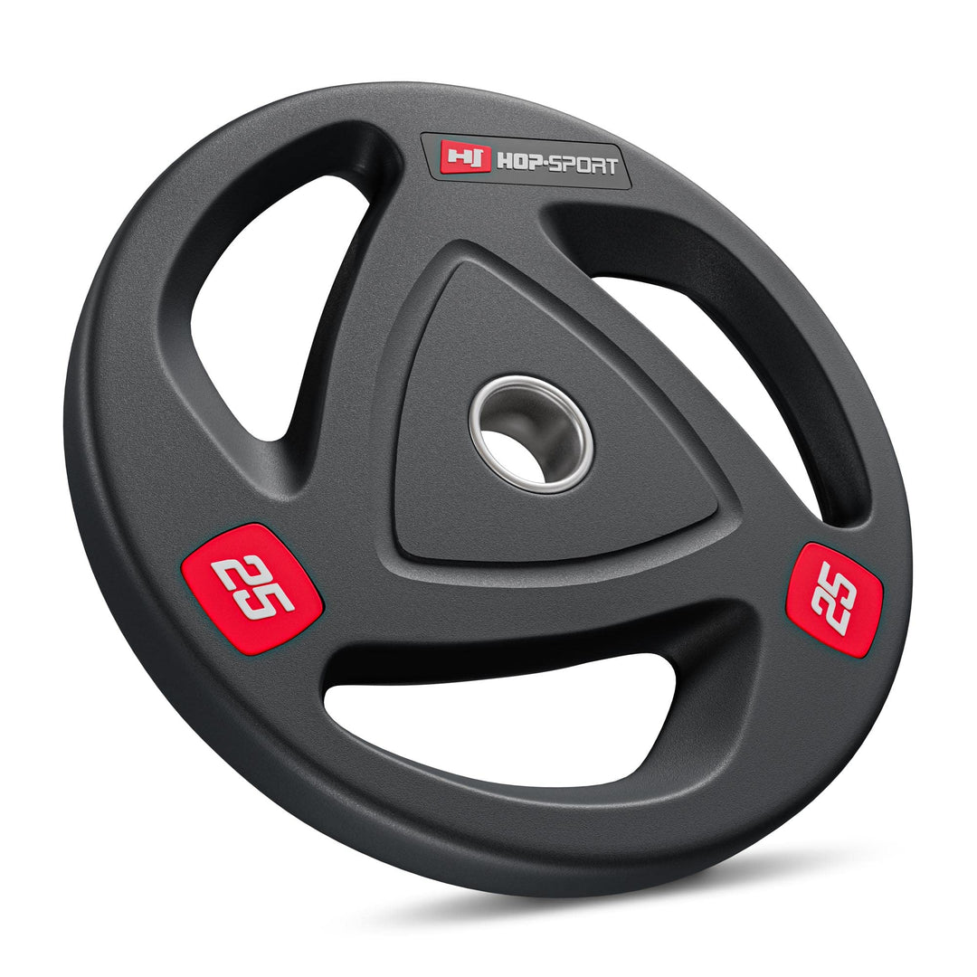 Hop-Sport 25 kg Profi Studio Gusseisen Olympia Hantelscheibe 50mm gummiert Guss Gewichte Hantel Set