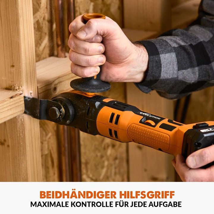 Evolution Power Tools R18MLT-Li Akku-Multifunktionswerkzeug 18 V, ein multifunktionales Werkzeug zum