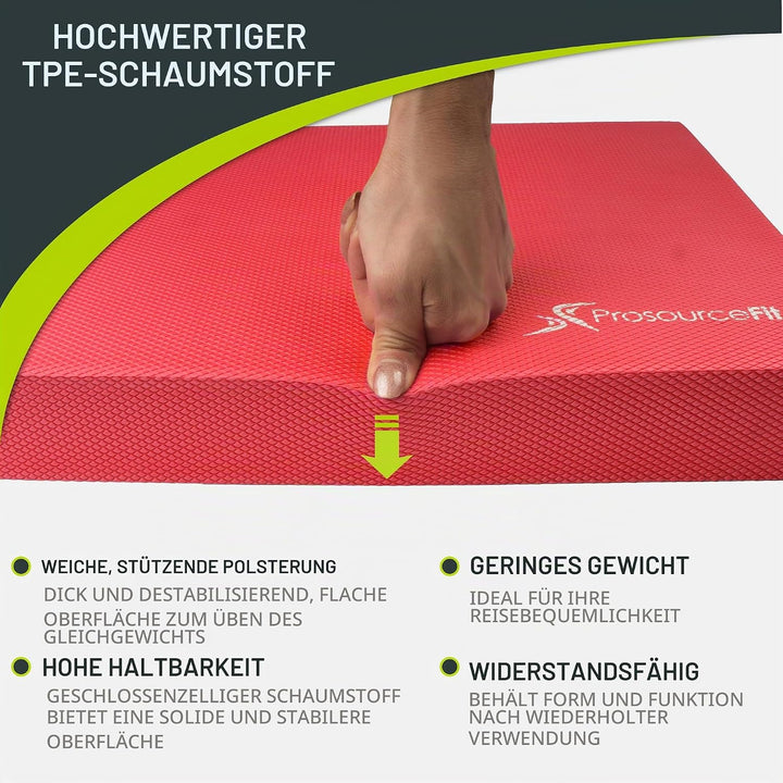 ProsourceFit Übung Balance Pad - Rutschfeste gepolsterte Schaumstoffmatte &amp; Knieschoner für Fitness
