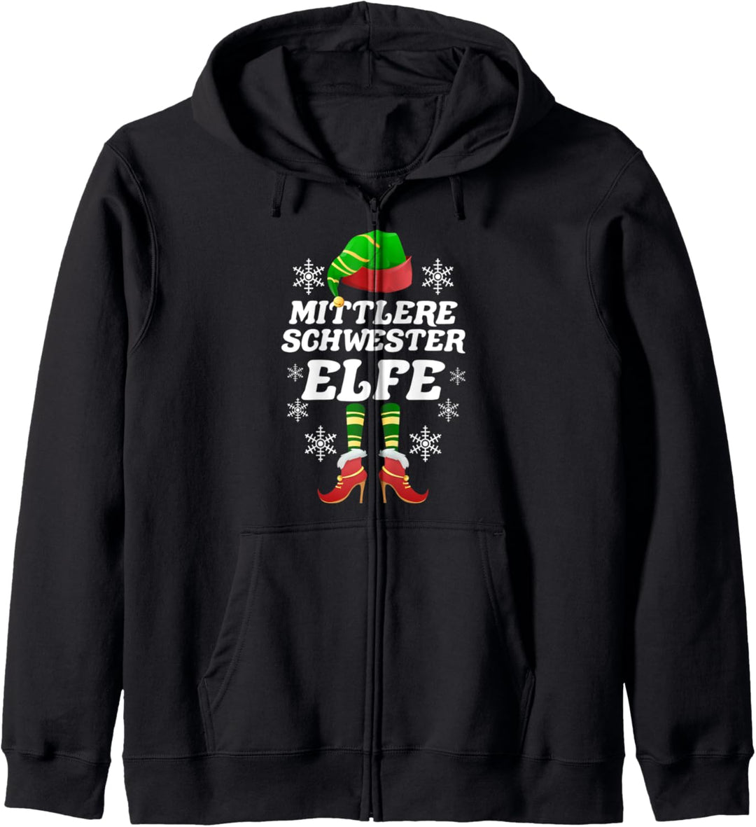 Mittlere Schwester Elfe Weihnachten Weihnachtself Kapuzenjacke
