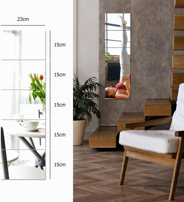 Selbstklebende Fliesenspiegel Wandspiegel Spiegelfliesen Selbstklebend HD Glas Spiegel Wandaufkleber