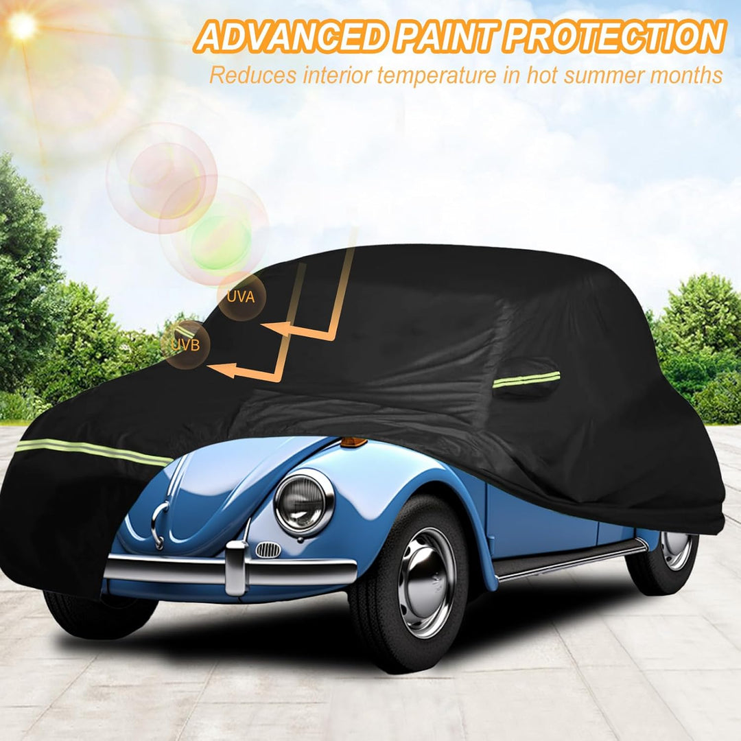 Autoabdeckung Vollgarage Ersatz für VW Beetle 1960-1980,Anti-Scratch Staub Wetterfeste UV Schutz Aut