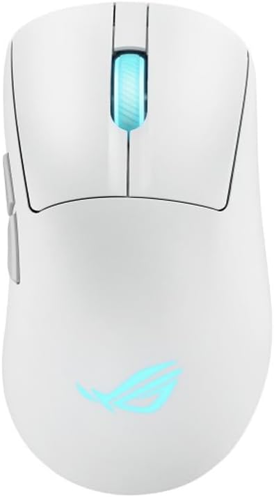 ASUS ROG Keris II Origin White Wireless RGB Gaming-Maus (ergonomisch, FPS Esport 65g leicht, ROG Aim