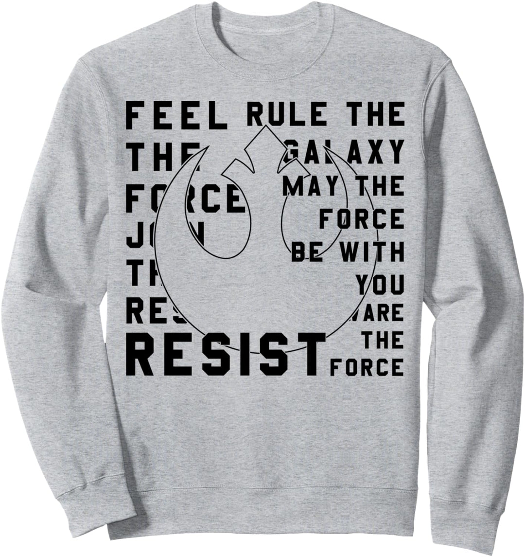 Star Wars Last Jedi Rebel Resist Bold Text Sweatshirt