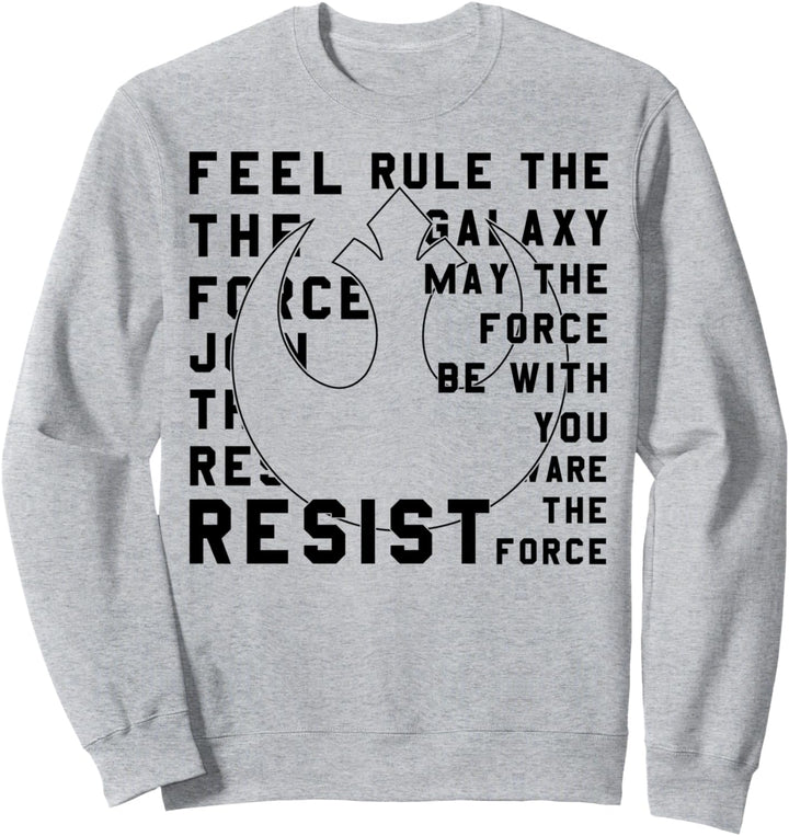 Star Wars Last Jedi Rebel Resist Bold Text Sweatshirt