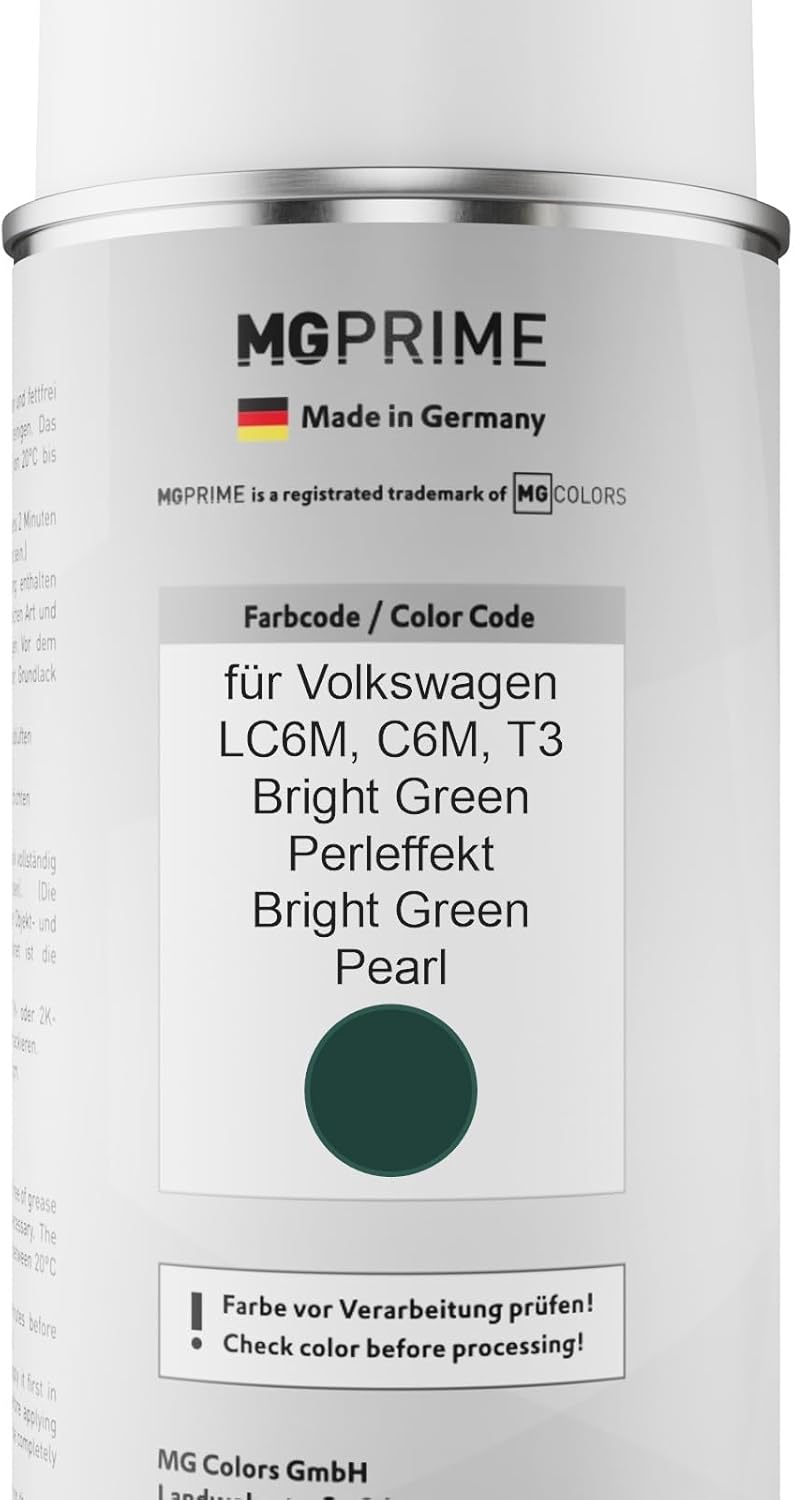MG PRIME Autolack Sprühdosen Set für Volkswagen VW LC6M / C6M / T3 Bright Green Perleffekt/Bright Gr