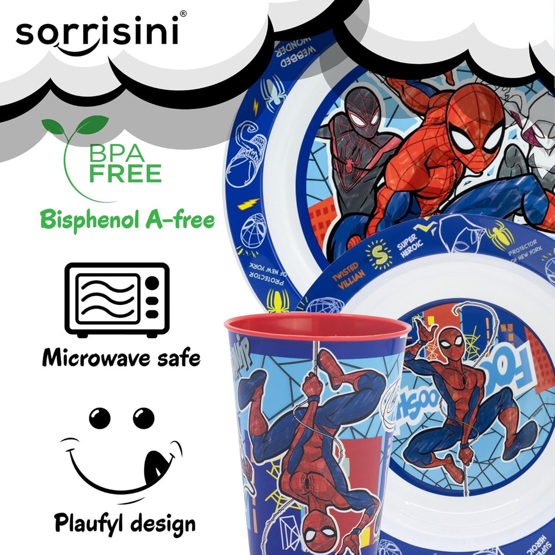 Kindergeschirr set Spiderman, Wiederverwendbares geschirr Set, Kinder Essgeschirr, Microwaveable pla