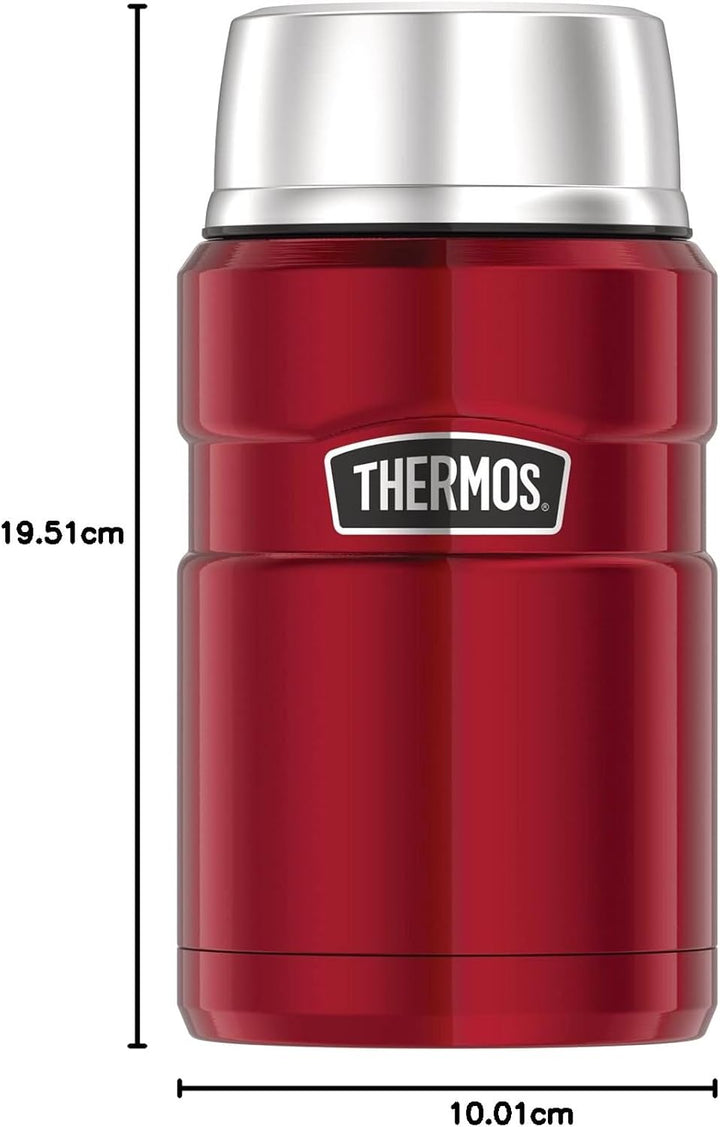 Thermos STAINLESS KING FOOD JAR 0,71l, cranberry red, Thermosbehälter aus Edelstahl, 14h heiss / 24h