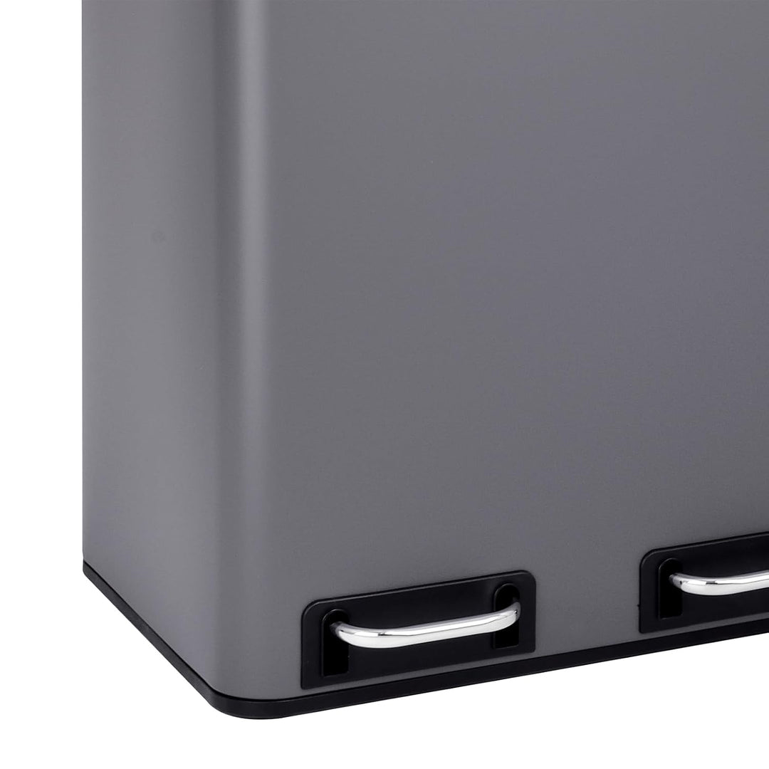 SVITA TM3X18 Mülleimer Papierkorb 54L Treteimer Abfalleimer Recycling pulverbeschichteter Stahl