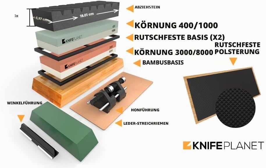 messerschleifstein set 400/1000 und 3000/8000-grit profi, tresor messerschärfer set whetstone set en