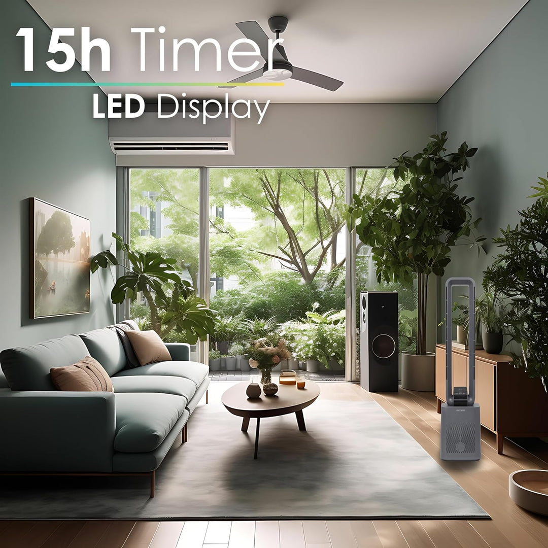Turmventilator | Ventilator sehr leise | Fernbedienung | Oszillierend | LED-Display | 3 Modi | 12 St