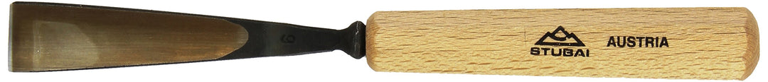 STUBAI Stemmeisen Stechbeitel Serie 52 - Form 6 | Gerades Hohleisen - 20 mm, mit Holzgriff, für Figu