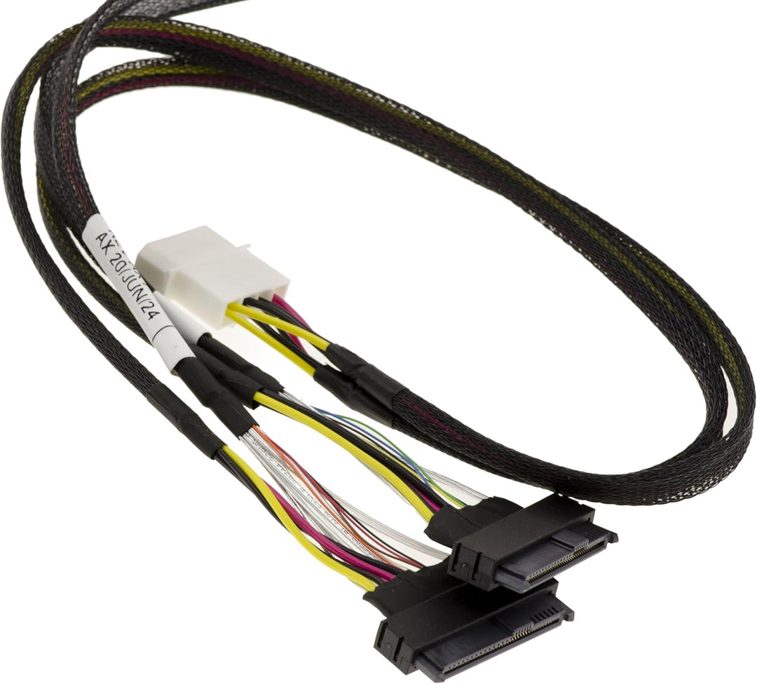KALEA-INFORMATIQUE PCIe 5.0-Kabelkabel mit MCIO 8i 74-Pin-Steckern zu 2x SFF-8639 68 Pin U2 U3 Länge
