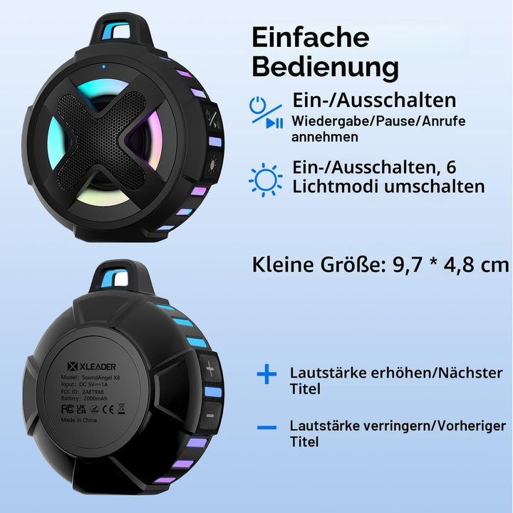 Verbessert, Pro Fahrrad Lautsprecher, mit Lenkermontage, Bluetooth V5.4, IPX7 wasserdicht, Silikonko