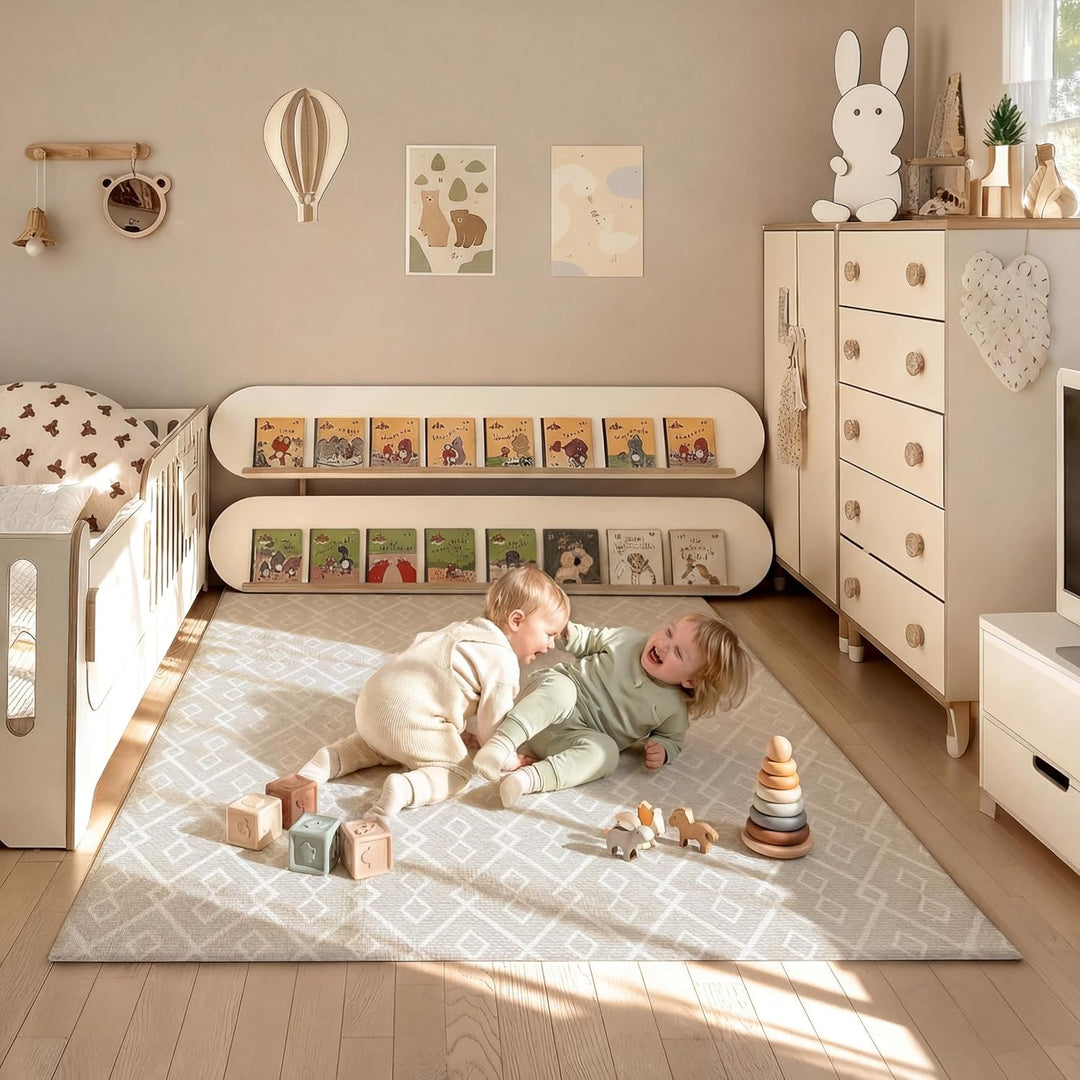 BanaSuper Baby Spielmatte Boho-Stil, 200x140x1,5cm Krabbelmatte im Bohemian Design, EN71 Zertifizier