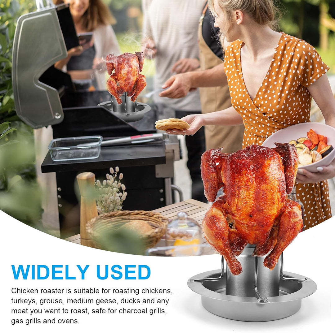 Hähnchenbräter 1 Stück Hähnchenhalter Grill Hähnchengrill aus Edelstahl Geflügelbräter für Backofen
