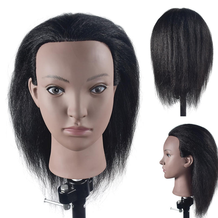 RUISIMEI Ausbildung Kopf 100% echtes Haar Kosmetologie Schaufensterpuppe Kopf Manikin Puppe Kopf (Cl