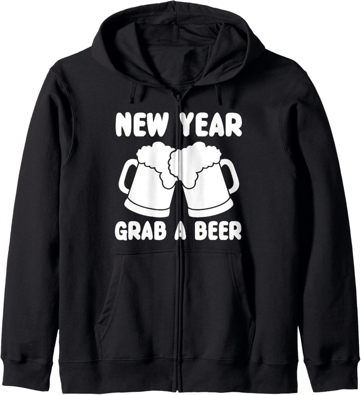 Neues Jahr Schnappen Sie sich ein Bier - Neues Jahr Lustig Kapuzenjacke