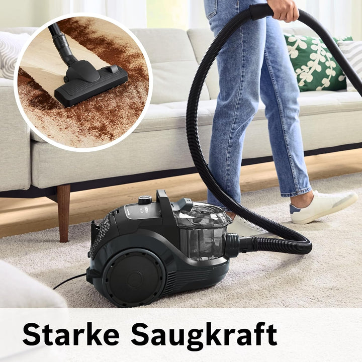 Bosch Staubsauger beutellos Serie 4 BGD21BA3T, Hygiene-Filter, 10 Jahre Motorgarantie, für Parkett,