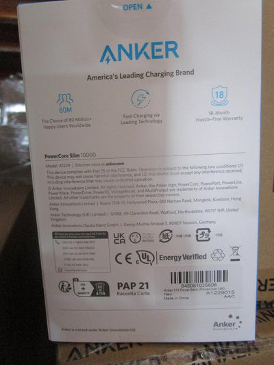 Anker PowerCore Slim 10000, extrem dünne Powerbank, kompakter 10000mAh externer Akku, High Speed Pow