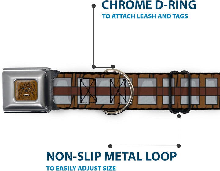 Buckle-Down Sicherheitsgurtschnalle, Star Wars Chewbacca Bandolier Bounding Browns Gray 28 bis 43 cm