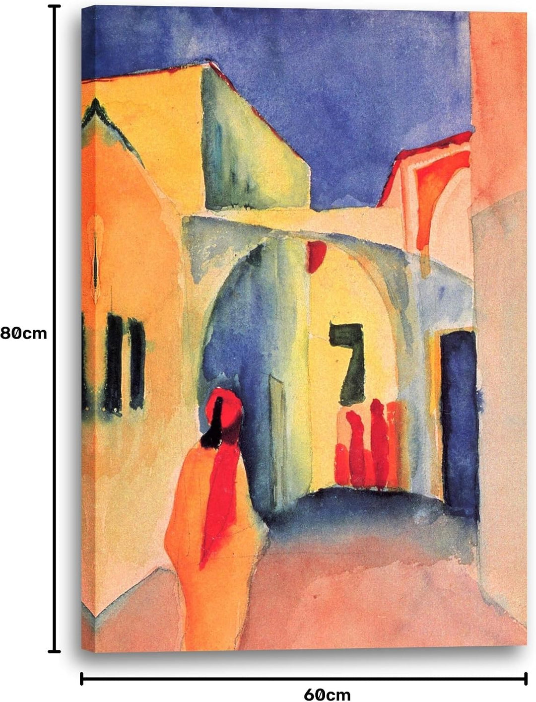 Printed Paintings Leinwand (60x80cm): August Macke - Blick auf eine Allee in Tunis 60x80 cm, 60x80 c