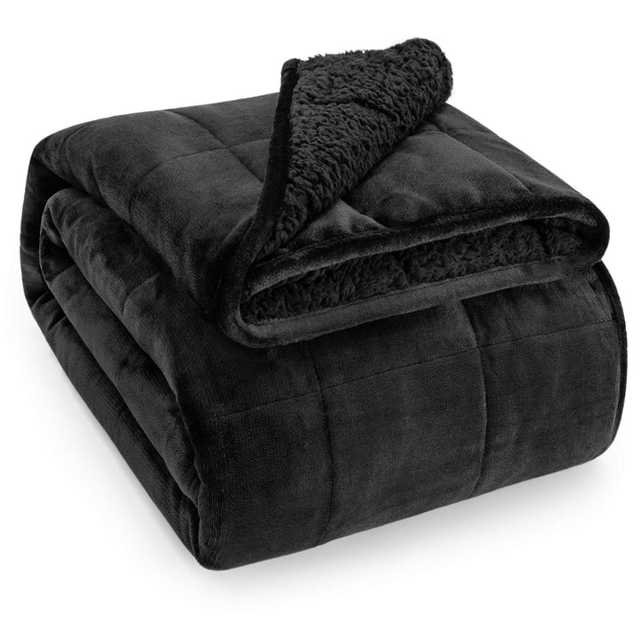 Wemore Sherpa Fleece Weighted Blanket für Erwachsene, 15 lbs Dual Sided Cozy Fluffy Heavy Decke, Ult