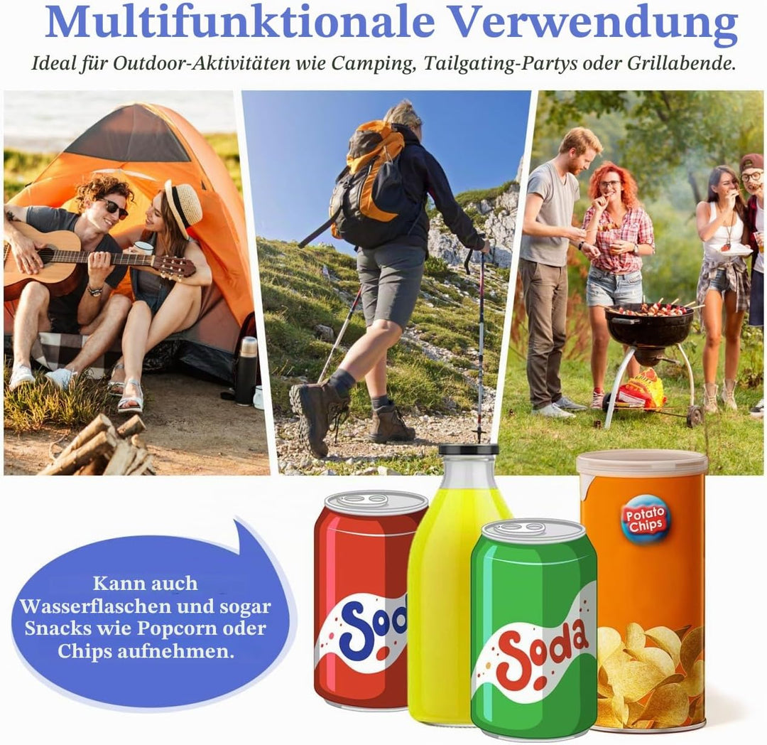 LIOOBO Biergürtel 12 Taschen Getränkeweste Getränkehalter für Outdoor Bergsteigen Klettern Camping R