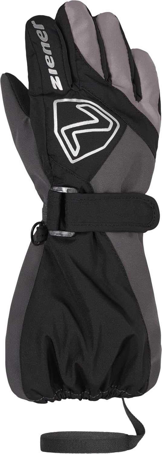 Ziener Unisex Baby Lauro Ski-Handschuhe/Winter | wasserdicht, Lange Stulpe, reflektierend 110 black.