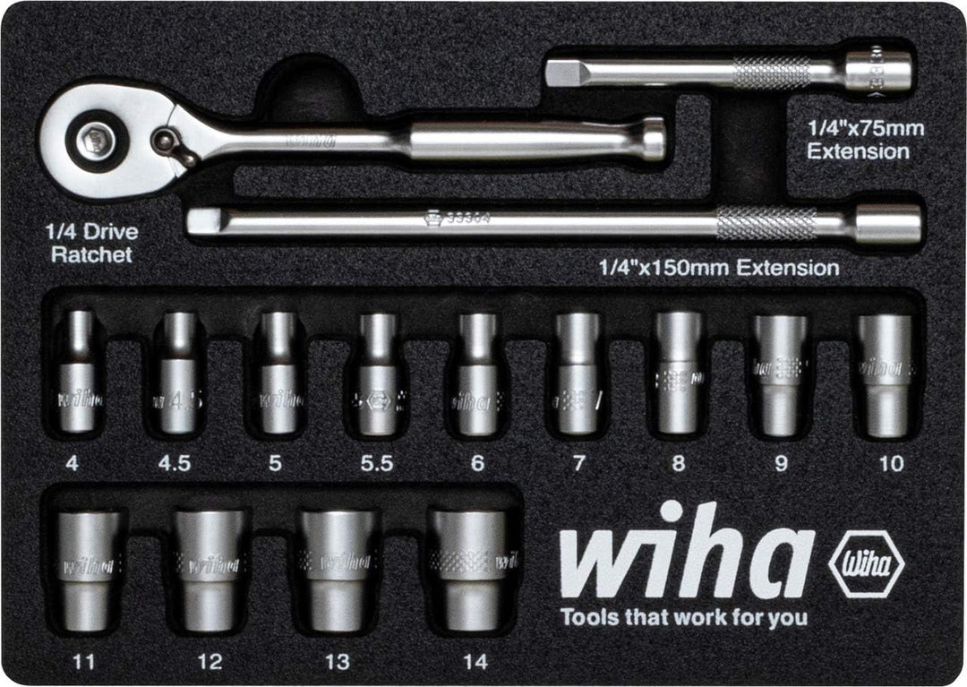 Wiha 44683 Steckschluesseleinsatz-Set 1/4 197mm