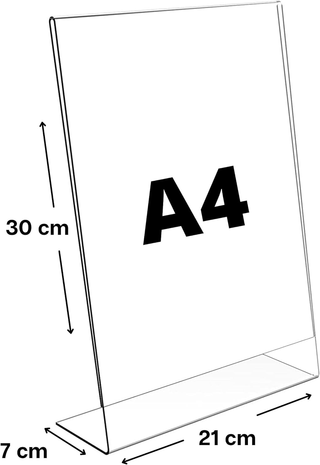 PaJaDa - Aufsteller A4, transparentes Plexiglas, 3er Pack mit L-Form, Menühalter, Leistenhalter, Ban