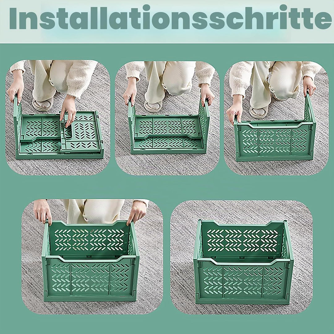 Spesh 2 Stücke Grosse Klappkorb 38.5 * 28.5 * 23cm Faltbare Aufbewahrungskorb Kunststoff Aufbewahrun