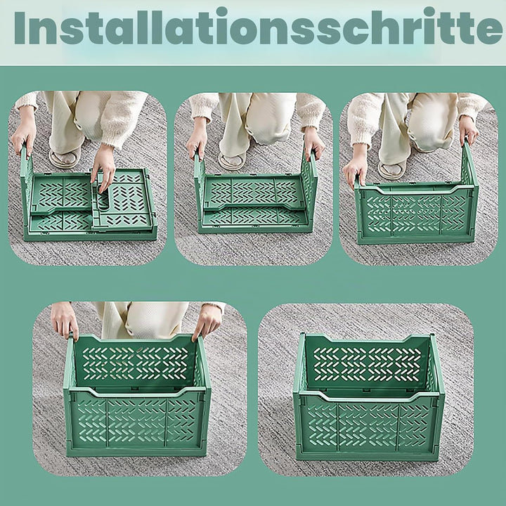 Spesh 2 Stücke Grosse Klappkorb 38.5 * 28.5 * 23cm Faltbare Aufbewahrungskorb Kunststoff Aufbewahrun