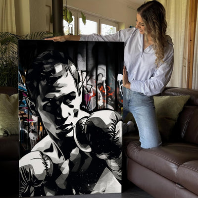 Artmazing | Boxer Graffiti Modern Art Bild | S-Art Bild | Leinwand Bilder | Wandbilder Modern | Boxe