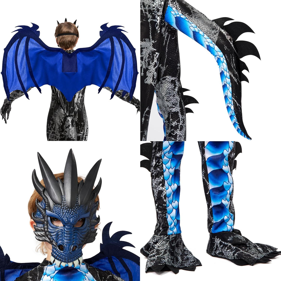 Spooktacular Creations Kind Jungen Drachenkostüm, Drachenflügel und Maske, Halloweenanzug Drachenanz