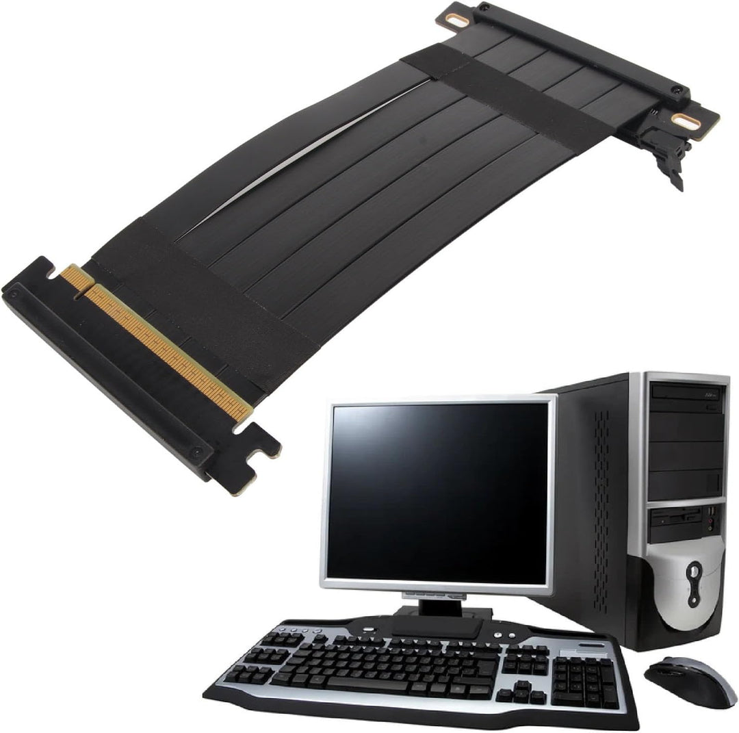ASHATA PCIE 4.0 X16 Riser-Kabel, Hochgeschwindigkeits-Grafikkarten-Verlängerungskabel, Flexibles Dop