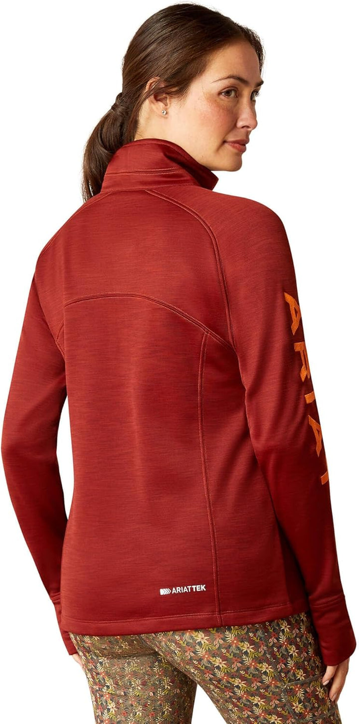 ARIAT Damen Tek Team 1/4 Zip S Gebrannter Ziegel, S Gebrannter Ziegel