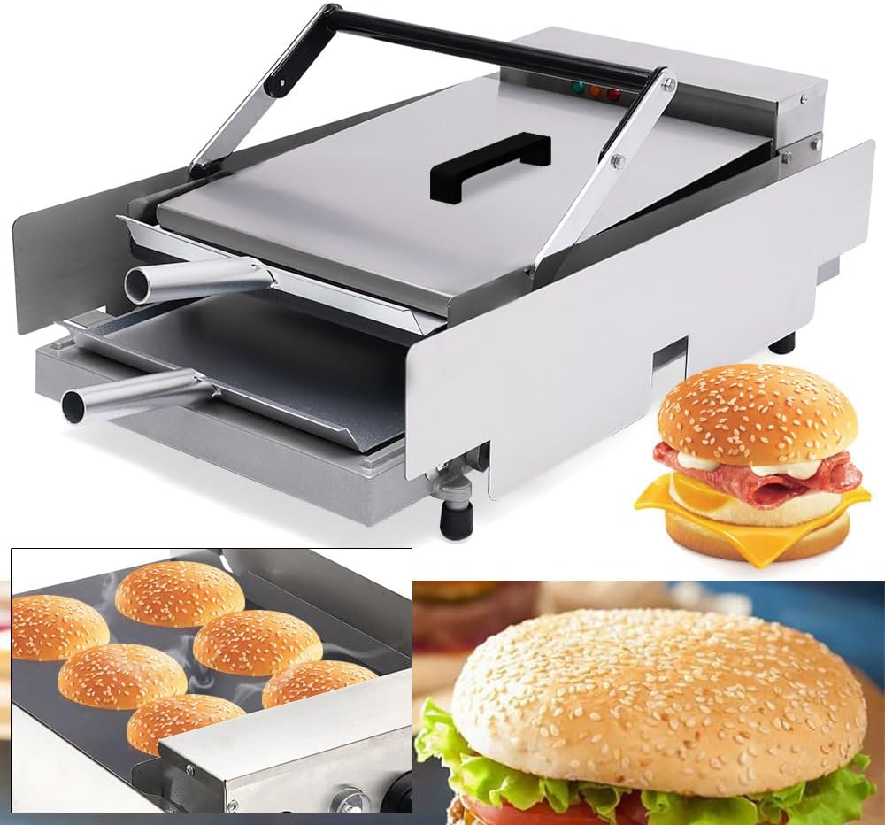 Hamburger Toaster Grill Bun Brötchenbäcker zum Aufbacken von Brötchen Hamburger Machine Double Robus