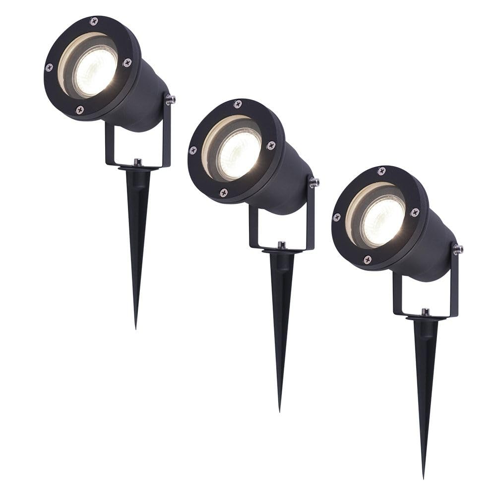 HOFTRONIC - 6er Syndey XL LED Gartenstrahler mit Erdspiess für aussen - GU10 4000K Neutralweiss - 4